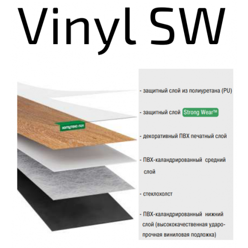 Сценический линолеум Grassawa «Vinyl SW» Gray 2 мм
